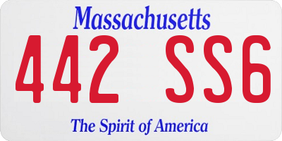 MA license plate 442SS6