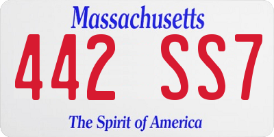 MA license plate 442SS7