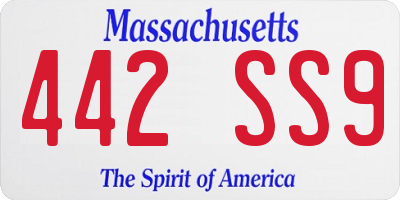 MA license plate 442SS9
