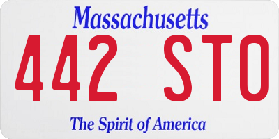 MA license plate 442ST0
