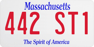 MA license plate 442ST1
