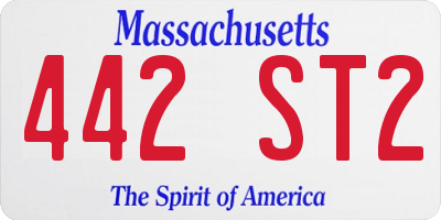 MA license plate 442ST2