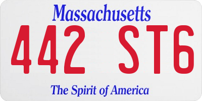 MA license plate 442ST6