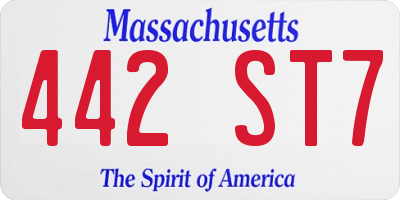 MA license plate 442ST7