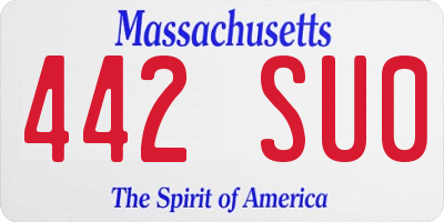 MA license plate 442SU0