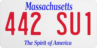 MA license plate 442SU1