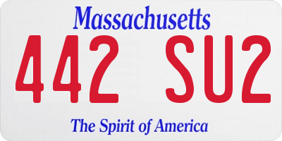MA license plate 442SU2