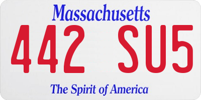 MA license plate 442SU5