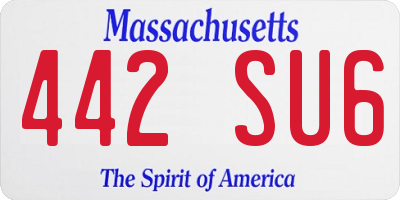 MA license plate 442SU6