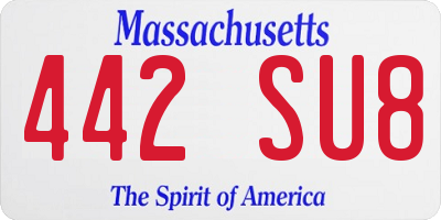 MA license plate 442SU8