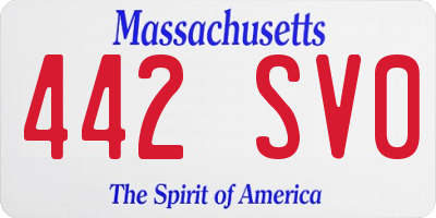 MA license plate 442SV0