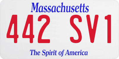 MA license plate 442SV1