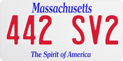MA license plate 442SV2
