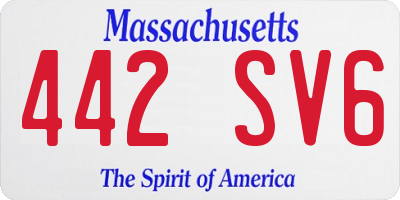 MA license plate 442SV6