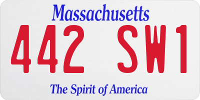MA license plate 442SW1