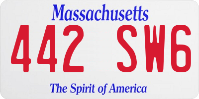 MA license plate 442SW6