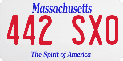 MA license plate 442SX0
