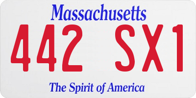 MA license plate 442SX1