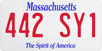 MA license plate 442SY1