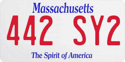 MA license plate 442SY2