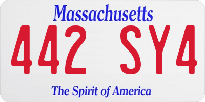 MA license plate 442SY4