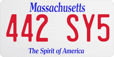 MA license plate 442SY5