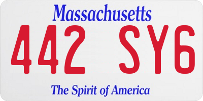 MA license plate 442SY6