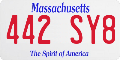 MA license plate 442SY8