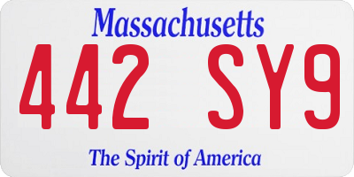MA license plate 442SY9