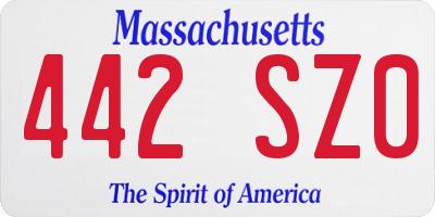 MA license plate 442SZ0