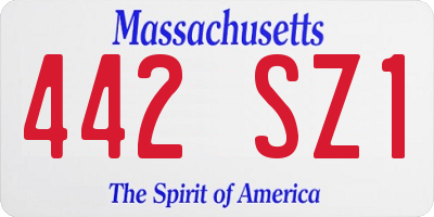 MA license plate 442SZ1