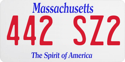 MA license plate 442SZ2