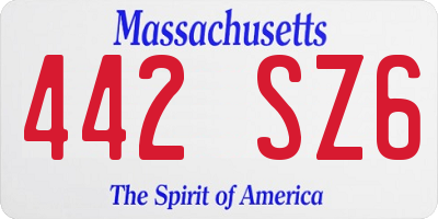 MA license plate 442SZ6