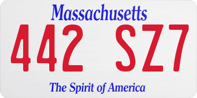 MA license plate 442SZ7