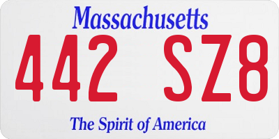 MA license plate 442SZ8
