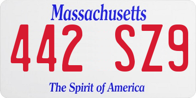 MA license plate 442SZ9
