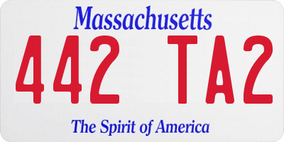 MA license plate 442TA2