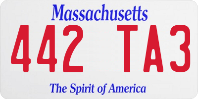 MA license plate 442TA3
