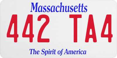 MA license plate 442TA4