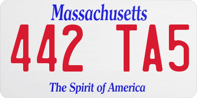 MA license plate 442TA5