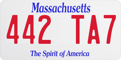 MA license plate 442TA7