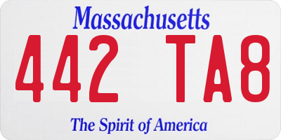 MA license plate 442TA8