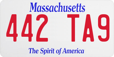 MA license plate 442TA9