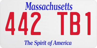 MA license plate 442TB1