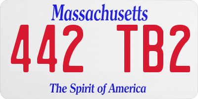 MA license plate 442TB2