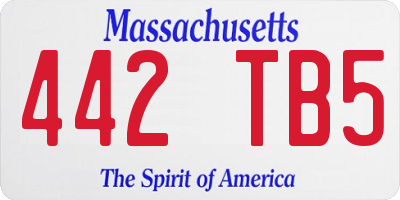 MA license plate 442TB5