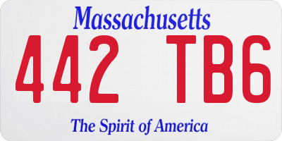 MA license plate 442TB6
