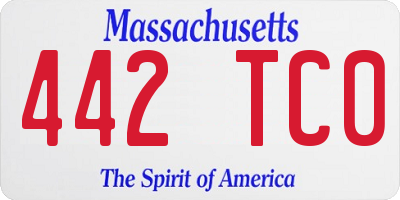MA license plate 442TC0