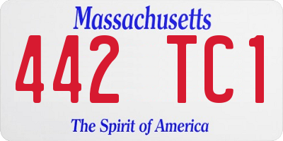 MA license plate 442TC1