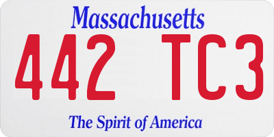 MA license plate 442TC3